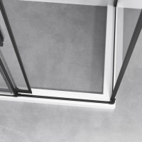 Душевой уголок Vincea Slim-N, 120 х 90 см, стекло прозрачное, профиль черный, VSR-4SN9012CLB