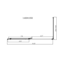 Душевой уголок Vincea Slim-N VSR-4SN9014CGB, 140 х 90 см, тонированное стекло, профиль черный