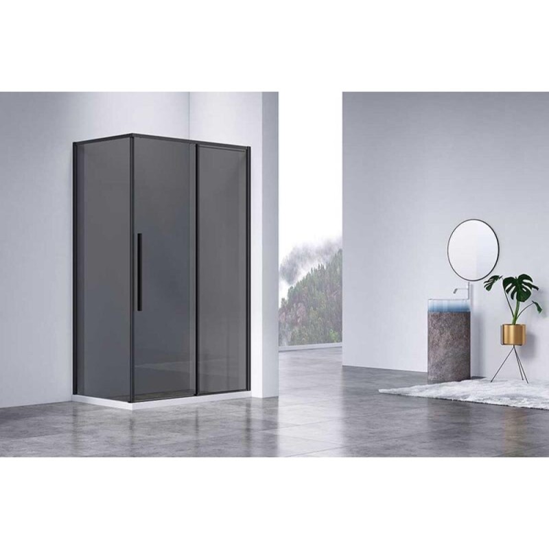 Душевой уголок Vincea Slim-N VSR-4SN9014CGB, 140 х 90 см, тонированное стекло, профиль черный