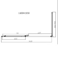 Душевой уголок Vincea Slim-N, 140 х 90 см, стекло прозрачное, профиль черный, VSR-4SN9014CLB