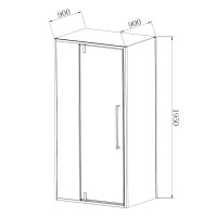 Душевой уголок Vincea Slim-N VSR-4SNP9010CL, 100 x 90 см, стекло прозрачное, профиль хром