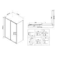 Душевой уголок Vincea City VSR-5CT9011CL, 110 x 90 см, стекло прозрачное, профиль хром