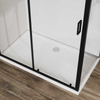Душевой уголок Vincea City, 120 x 90 см, стекло прозрачное, профиль черный, VSR-5CT9012CLB