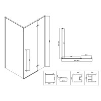 Душевой уголок Vincea Slim-N VSR-5SN1010CL, 100 x 100 см, стекло прозрачное, профиль хром