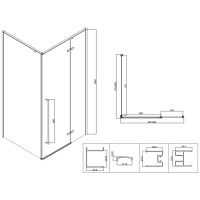 Душевой уголок Vincea Slim-N VSR-5SN9090CLGM, 90 x 90 см, стекло прозрачное, профиль вороненая сталь, gunmetal