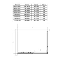 Душевой уголок Vincea Slim VSR-6SL9014CLB, 140 x 90 см, стекло прозрачное, профиль черный