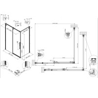 Душевой уголок Vincea Ultima VSR-7UL9010CLGM, 100 x 90 см, стекло прозрачное, профиль вороненая сталь