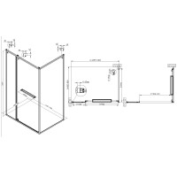 Душевой уголок Vincea Tesi VSRW-7TS9012CL, 120 x 90 см, стекло прозрачное, профиль хром