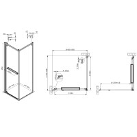 Душевой уголок Vincea Tesi VSRW-7TS9090CL, 90 x 90 см, стекло прозрачное, профиль хром