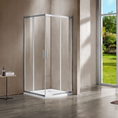 Душевой уголок Vincea Garda VSS-1G800CL, 80 x 80 см, квадратный, дверь раздвижная, стекло прозрачное, хром