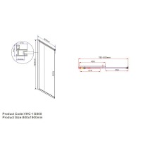Душевой уголок Vincea Garda VSS-1G8012CLBN, 120 x 80 см, стекло прозрачное, профиль брашированный никель