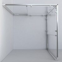 Душевой уголок Vincea Garda, 90 x 80 см, дверь раздвижная, стекло тонированное, профиль черный, VSS-1G8090CGB