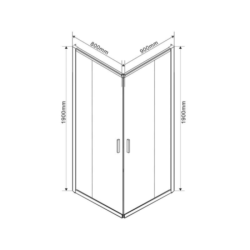 Душевой уголок Vincea Garda, 90 x 80 см, стекло прозрачное, профиль воронёная сталь, gunmetal, VSS-1G8090CLGM