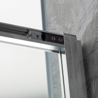 Душевой уголок Vincea Slim-U 90 x 90 см, стекло прозрачное, профиль черный матовый, VSS-2SU900CLB