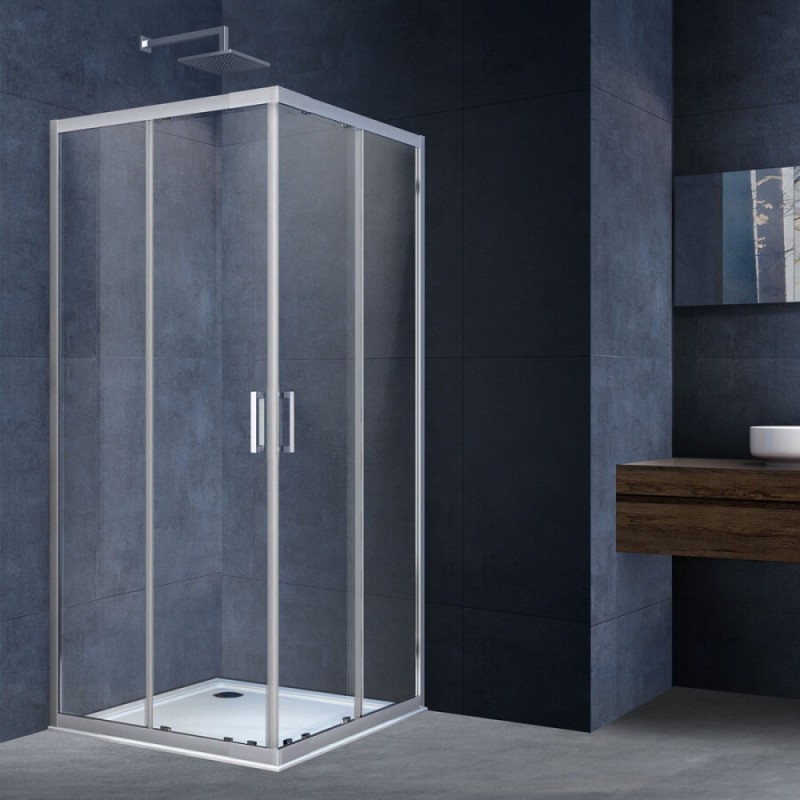 Душевой уголок Vincea Rapid VSS-3R 90 x 90 см квадратный, дверь раздвижная, стекло прозрачное, хром, VSS-3R80/90CL