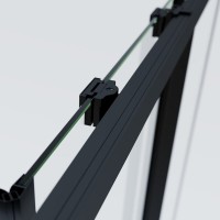Душевой уголок Vincea Soft VSS-3SO2800CLB, 80 x 80 см, квадратный, дверь раздвижная, стекло прозрачное, профиль черный