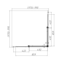 Душевой уголок Vincea Dice, 100 x 100 см, стекло прозрачное, профиль хром, VSS-4D100CL