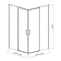 Душевой уголок Vincea Dice, 90 x 90 см, стекло прозрачное, профиль хром, VSS-4D900CL