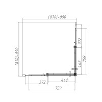 Душевой уголок Vincea Dice, 90 x 90 см, стекло прозрачное, профиль хром, VSS-4D900CL