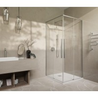 Душевой уголок Vincea Slim-N VSS-4SN8010CLBN, 100 x 80 см, стекло прозрачное, профиль брашированный никель