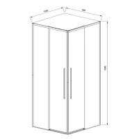 Душевой уголок Vincea Slim-N VSS-4SN8010CLBN, 100 x 80 см, стекло прозрачное, профиль брашированный никель