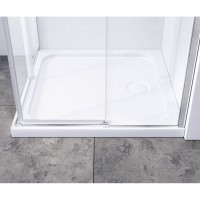 Душевой уголок Vincea Slim-N VSS-4SN8010CLBN, 100 x 80 см, стекло прозрачное, профиль брашированный никель