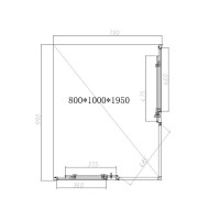 Душевой уголок Vincea Slim-N VSS-4SN8010CLG, 100 х 80 см, стекло прозрачное, профиль брашированное золото