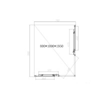 Душевой уголок Vincea Slim-N VSS-4SN8010CLGM, 100 х 80 см, стекло прозрачное, профиль вороненая сталь, gunmetal