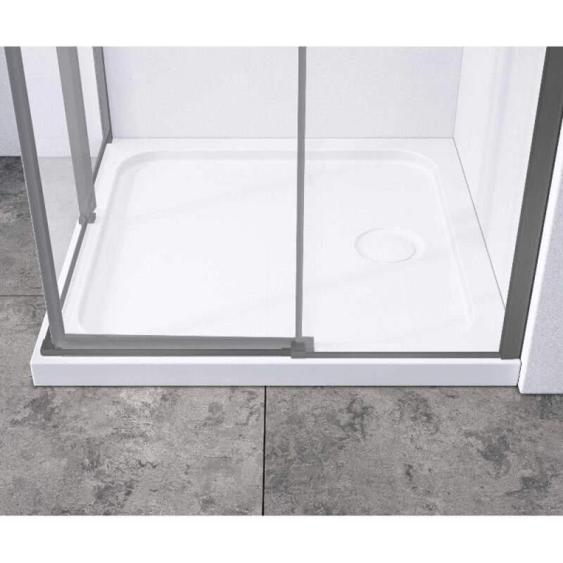 Душевой уголок Vincea Slim-N VSS-4SN8010CLGM, 100 х 80 см, стекло прозрачное, профиль вороненая сталь, gunmetal
