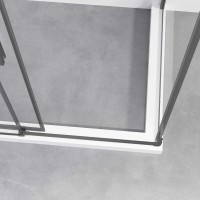 Душевой уголок Vincea Slim-N VSS-4SN8010CLGM, 100 х 80 см, стекло прозрачное, профиль вороненая сталь, gunmetal