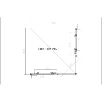 Душевой уголок Vincea Slim-N VSS-4SN900CGB, 90 х 90 см, стекло тонированное, профиль черный