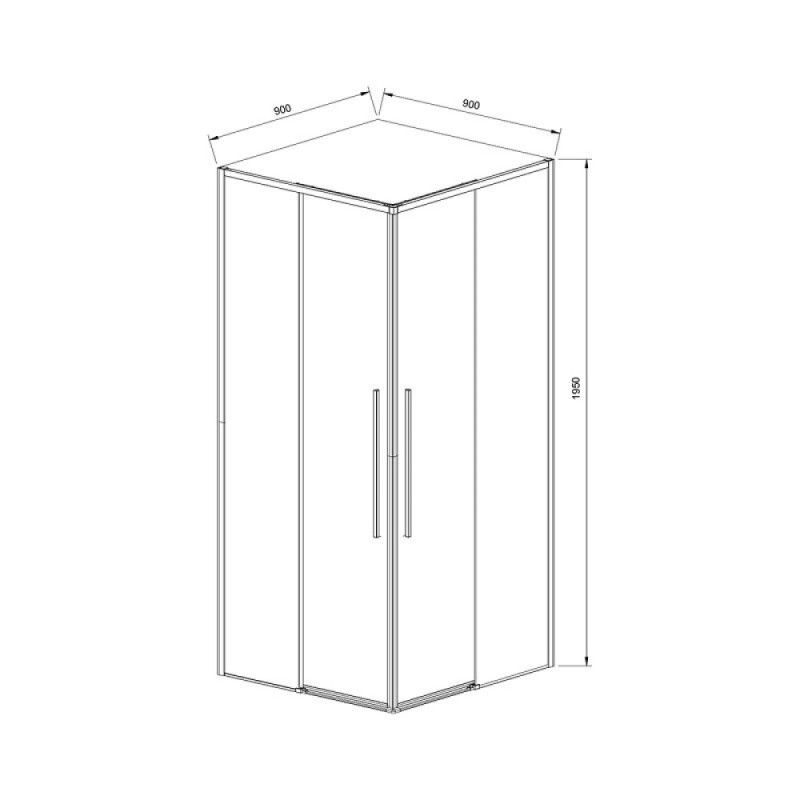 Душевой уголок Vincea Slim-N, 90 х 90 см, стекло прозрачное, профиль хром, VSS-4SN900CL