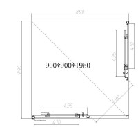 Душевой уголок Vincea Slim-N, 90 х 90 см, стекло прозрачное, профиль хром, VSS-4SN900CL