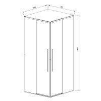 Душевой уголок Vincea Slim-N VSS-4SN900CLBN, 90 x 90 см, стекло прозрачное, профиль брашированный никель