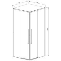 Душевой уголок Vincea Slim-N, VSS-4SN900CLGM, 90 х 90 см, стекло прозрачное, профиль воронёная сталь, gunmetal