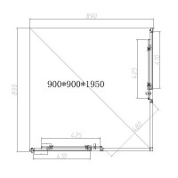 Душевой уголок Vincea Slim-N, VSS-4SN900CLGM, 90 х 90 см, стекло прозрачное, профиль воронёная сталь, gunmetal