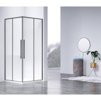 Душевой уголок Vincea Slim-N, VSS-4SN900CLGM, 90 х 90 см, стекло прозрачное, профиль воронёная сталь, gunmetal