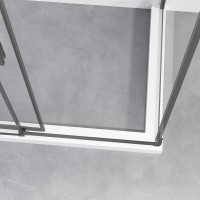 Душевой уголок Vincea Slim-N, VSS-4SN900CLGM, 90 х 90 см, стекло прозрачное, профиль воронёная сталь, gunmetal