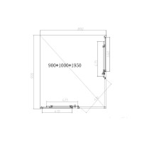 Душевой уголок Vincea Slim-N VSS-4SN9010CGB, 100 х 90 см, стекло тонированное, профиль черный