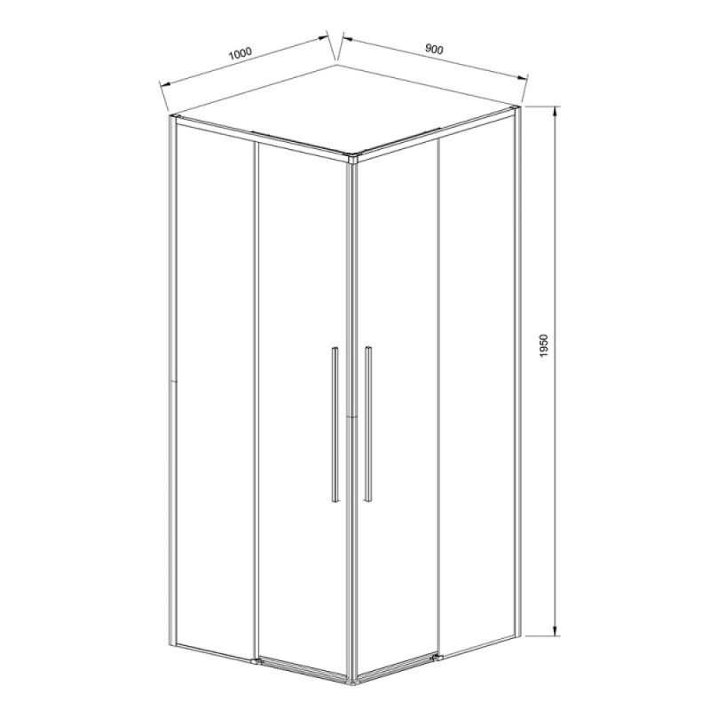 Душевой уголок Vincea Slim-N VSS-4SN9010CLBN, 100 x 90 см, стекло прозрачное, профиль брашированный никель