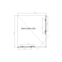 Душевой уголок Vincea Slim-N VSS-4SN9010CLG, 100 х 90 см, стекло прозрачное, профиль золото брашированное