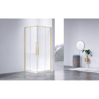 Душевой уголок Vincea Slim-N VSS-4SN9010CLG, 100 х 90 см, стекло прозрачное, профиль золото брашированное