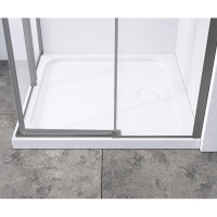 Душевой уголок Vincea Slim-N VSS-4SN9010CLGM, 100 х 90 см, стекло прозрачное, профиль вороненая сталь, gunmetal