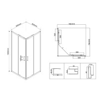 Душевой уголок Vincea City, 80 x 80 см, стекло прозрачное, профиль хром, VSS-5CT800CL