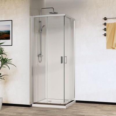 Душевой уголок Vincea City, 100 x 80 см, стекло прозрачное, профиль хром, VSS-5CT8010CL