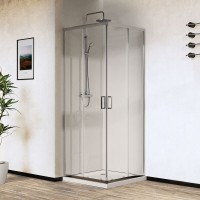 Душевой уголок Vincea City, 100 x 80 см, стекло прозрачное, профиль хром, VSS-5CT8010CL