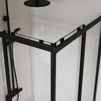 Душевой уголок Vincea City, 100 x 80 см, стекло прозрачное, профиль черный, VSS-5CT8010CLB