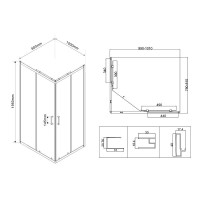 Душевой уголок Vincea City, 100 x 80 см, стекло текстурное, профиль хром, VSS-5CT8010MT