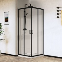 Душевой уголок Vincea City, 90 x 90 см, стекло прозрачное, профиль черный, VSS-5CT900CLB