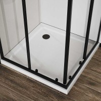 Душевой уголок Vincea City, 90 x 90 см, стекло прозрачное, профиль черный, VSS-5CT900CLB